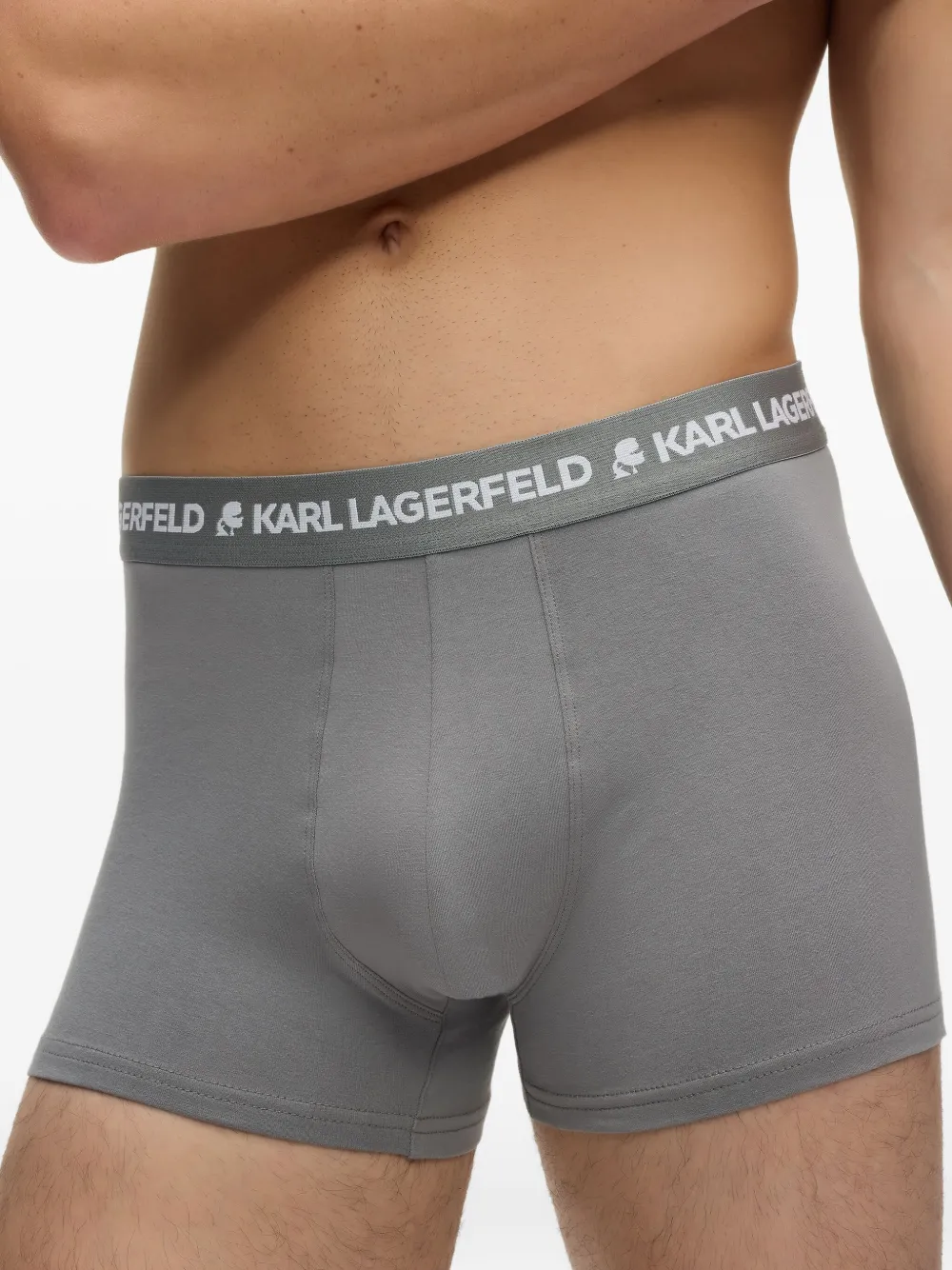 Karl Lagerfeld Drie koffers met logo Grijs