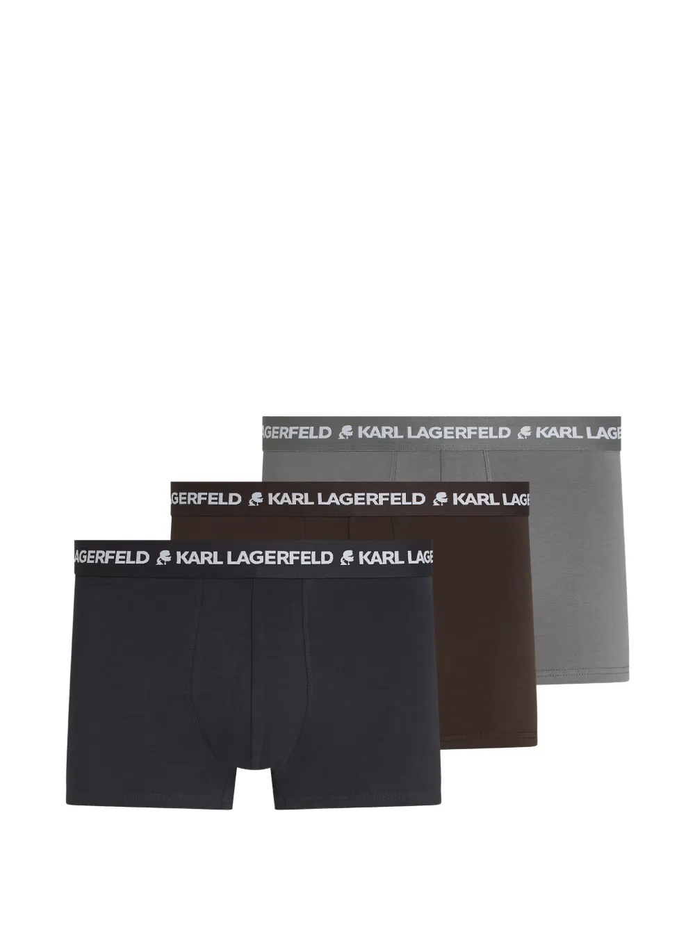 Karl Lagerfeld Set di 3 boxer con logo - Grigio