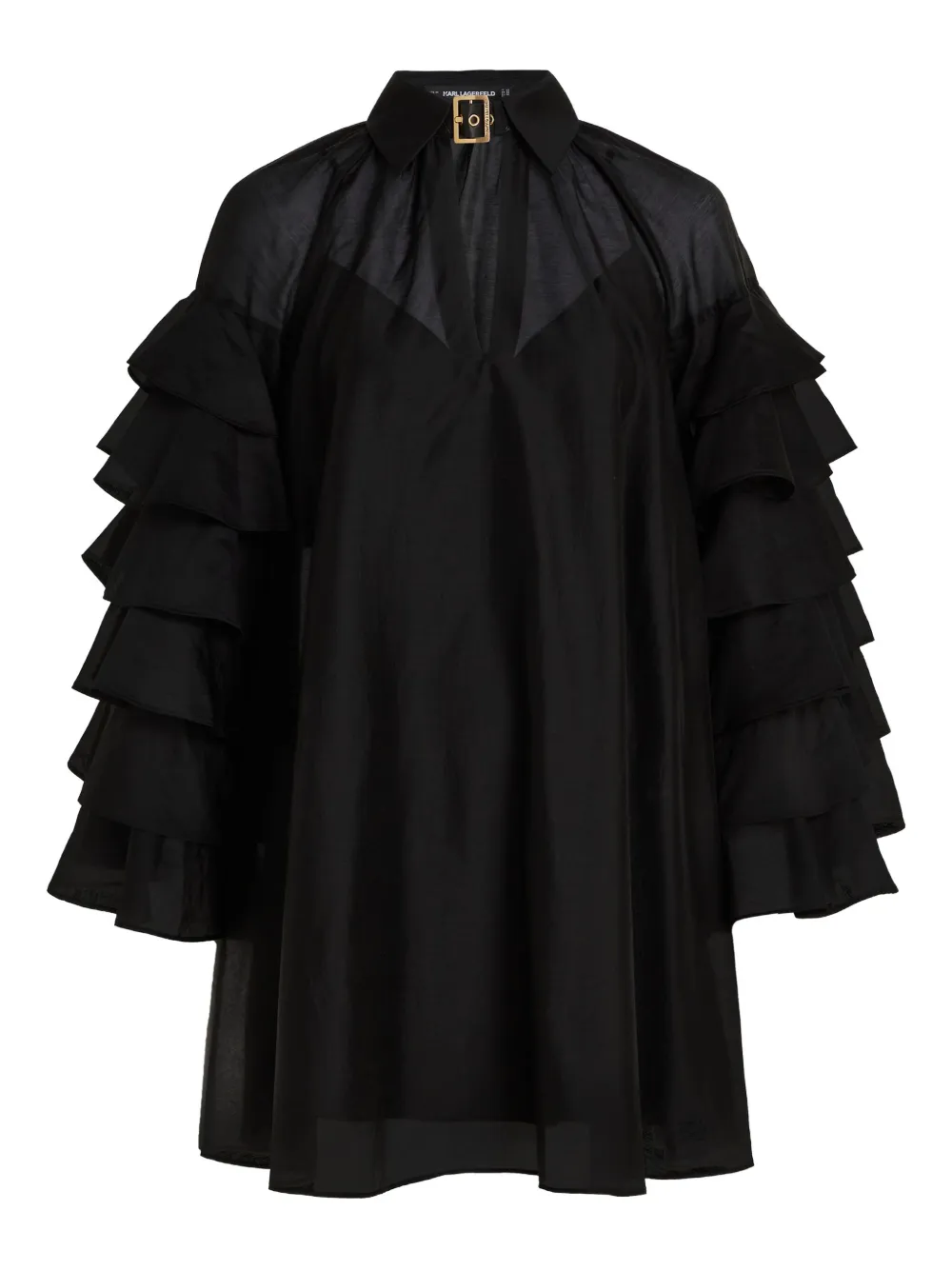 Karl Lagerfeld Abito corto con ruches - Nero