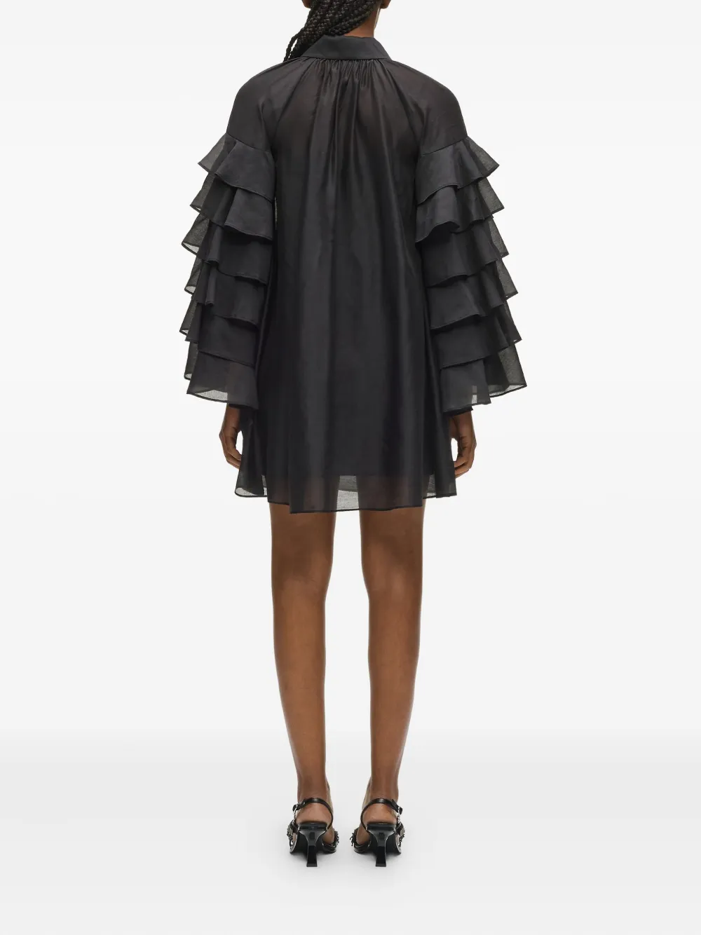 Karl Lagerfeld Mini-jurk met ruche gesp Zwart