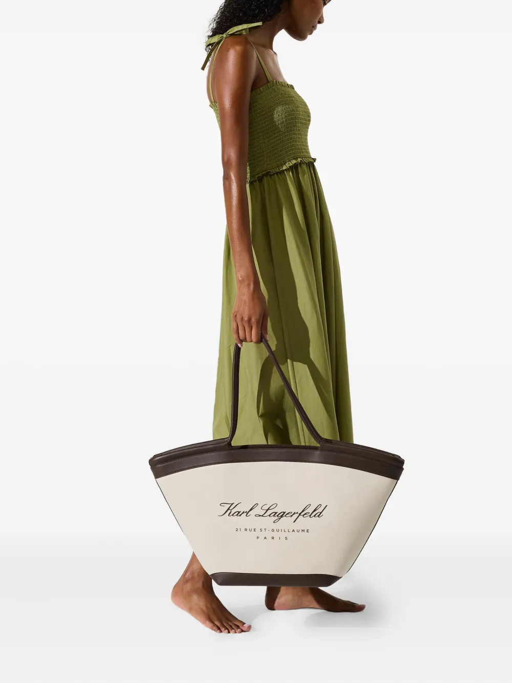 Karl Lagerfeld Hotel grote strandtas - Beige