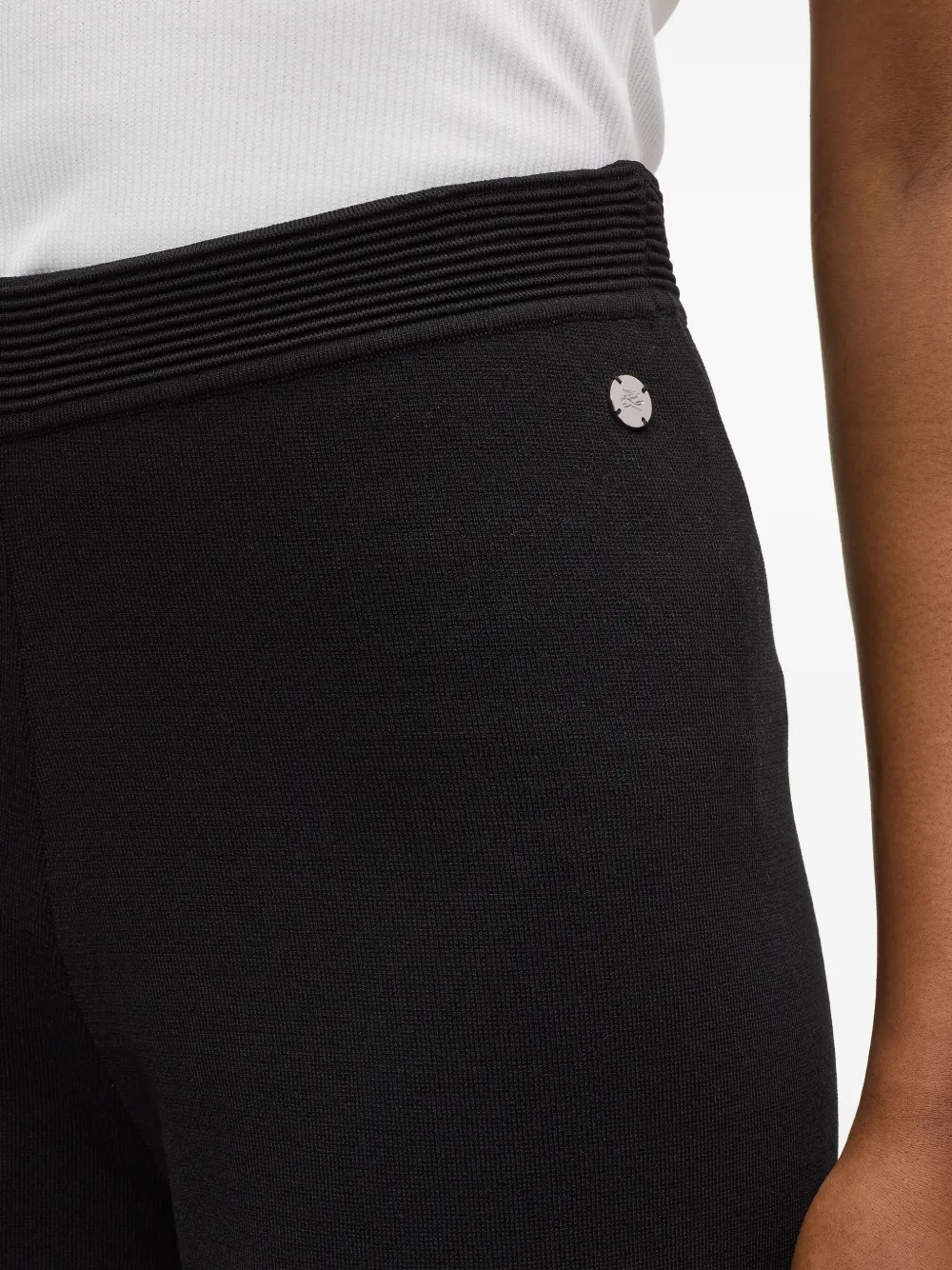 Karl Lagerfeld Palazzo broek met contrasterende afwerking Zwart