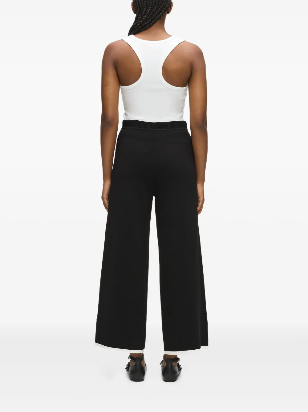 Karl Lagerfeld Palazzo broek met contrasterende afwerking Zwart