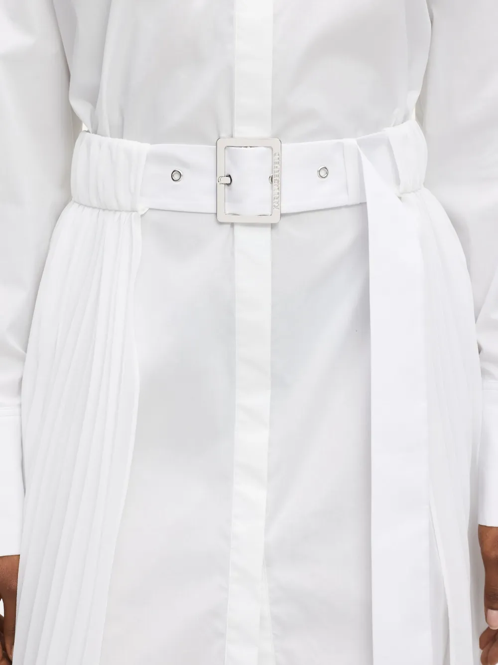 Karl Lagerfeld Geplooide blousejurk met ceintuur Wit
