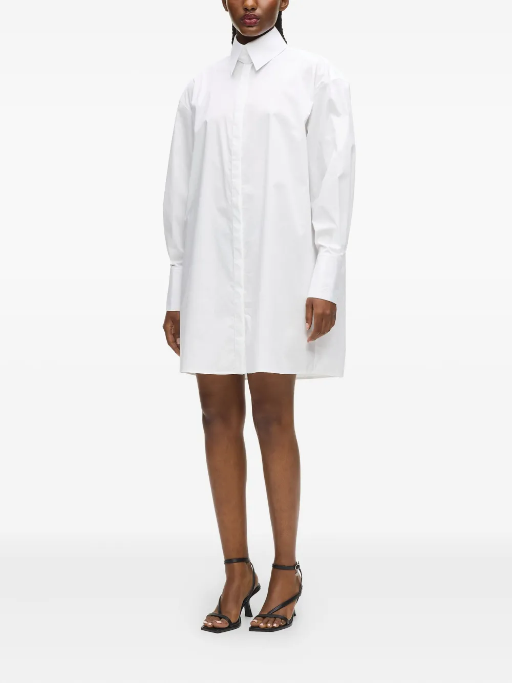 Karl Lagerfeld Geplooide blousejurk met ceintuur Wit