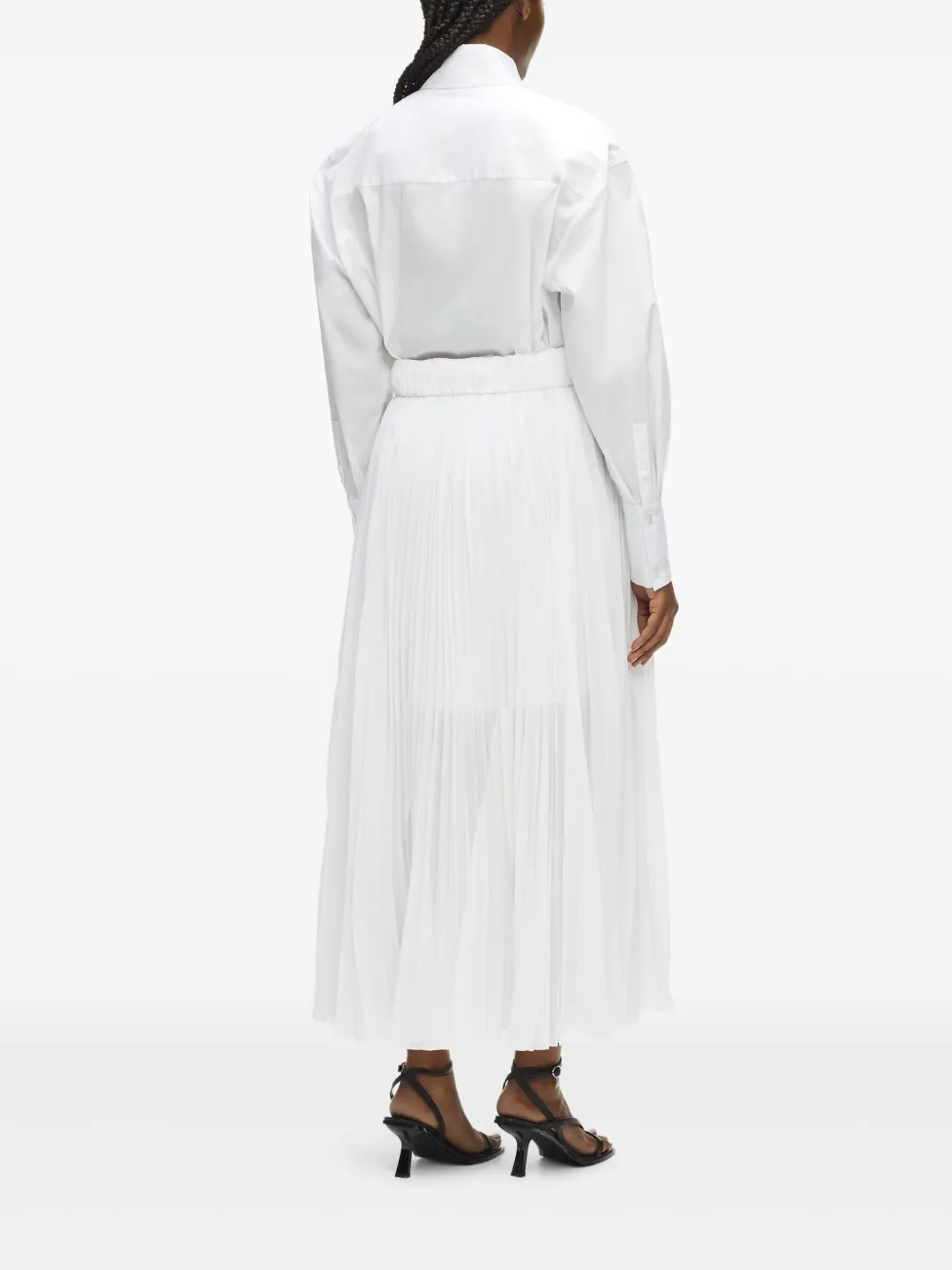 Karl Lagerfeld Geplooide blousejurk met ceintuur Wit