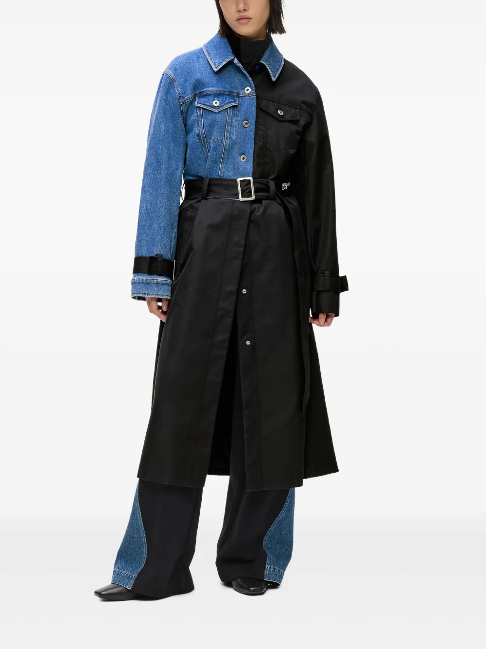 Karl Lagerfeld Jeans denim-panelled belted trench coat | Trench Coats & Raincoats | Image 2