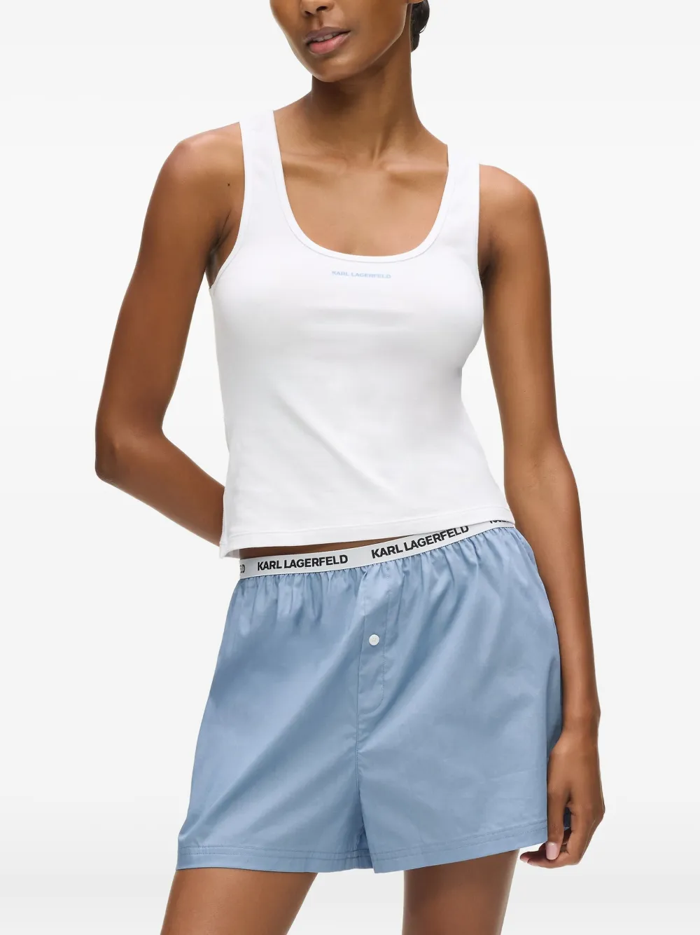 Karl Lagerfeld Pyjama met logodetail Blauw