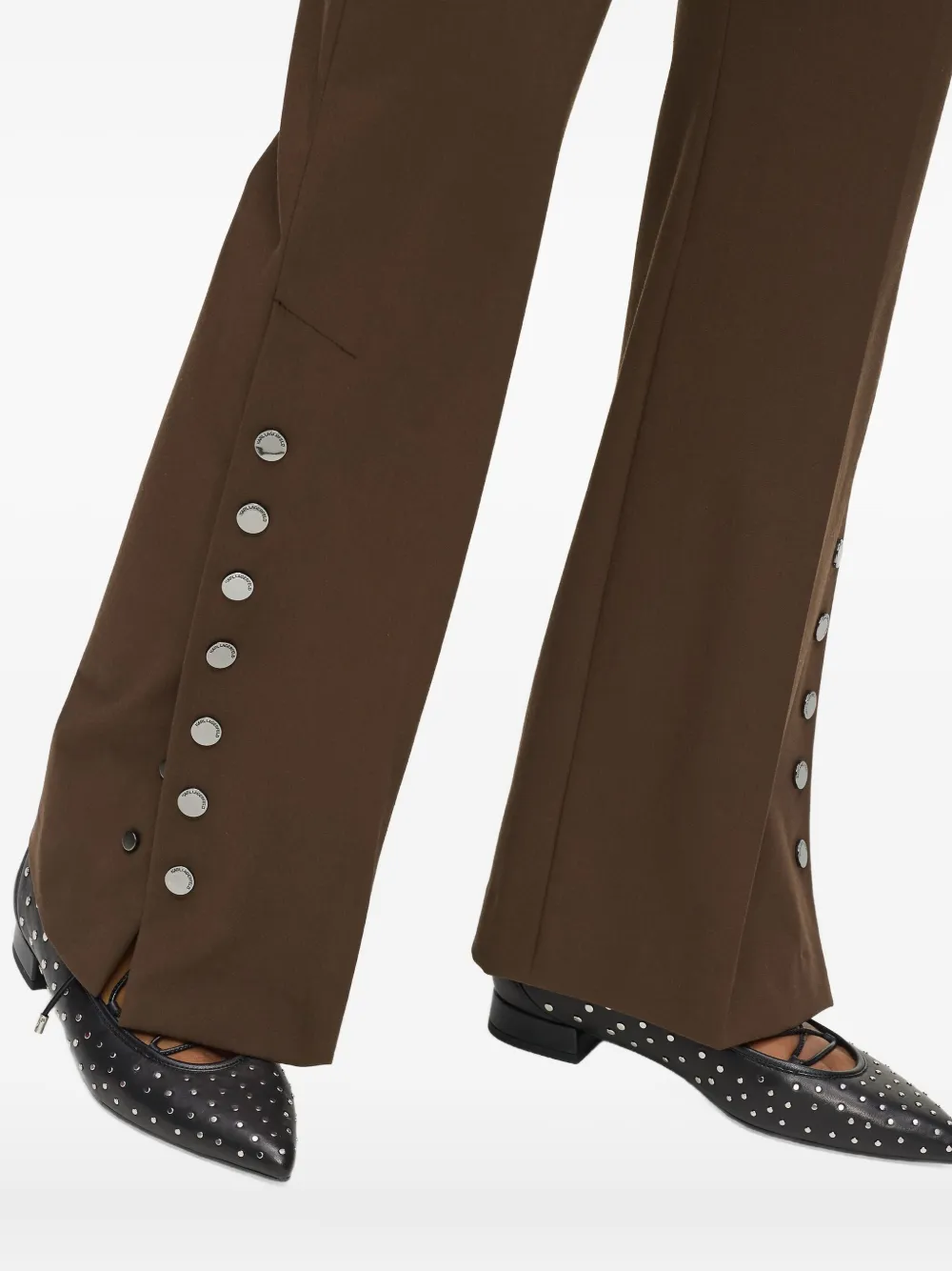 Karl Lagerfeld Press-stud Detailing Trousers In Brown