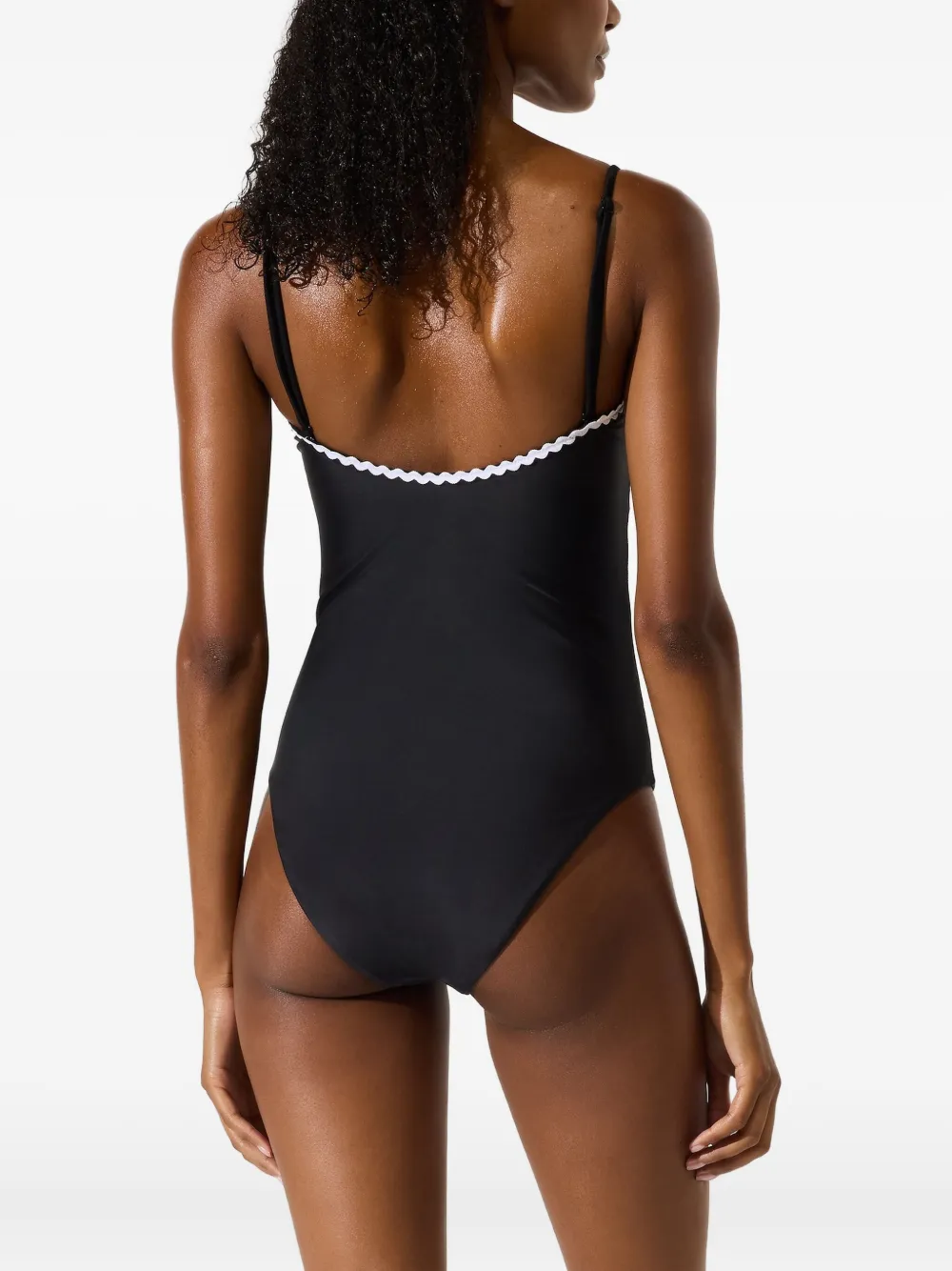 Karl Lagerfeld Badpak met gewelfde afwerking Zwart