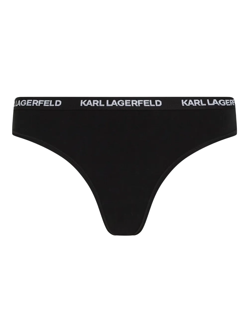 Karl Lagerfeld Drie strings met logoband Zwart