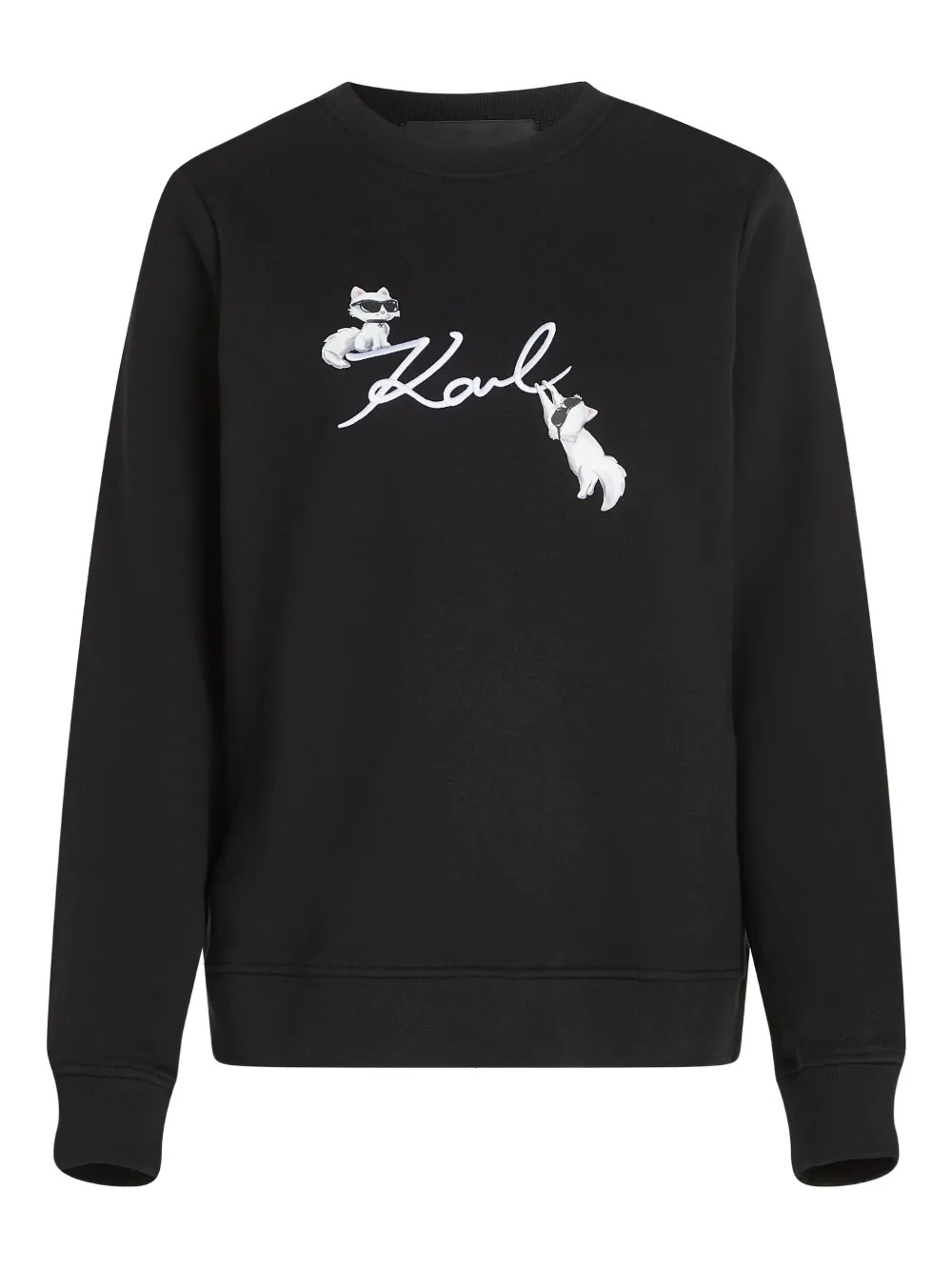 Karl Lagerfeld Ikon Signature Choupette Sweatshirt In Black