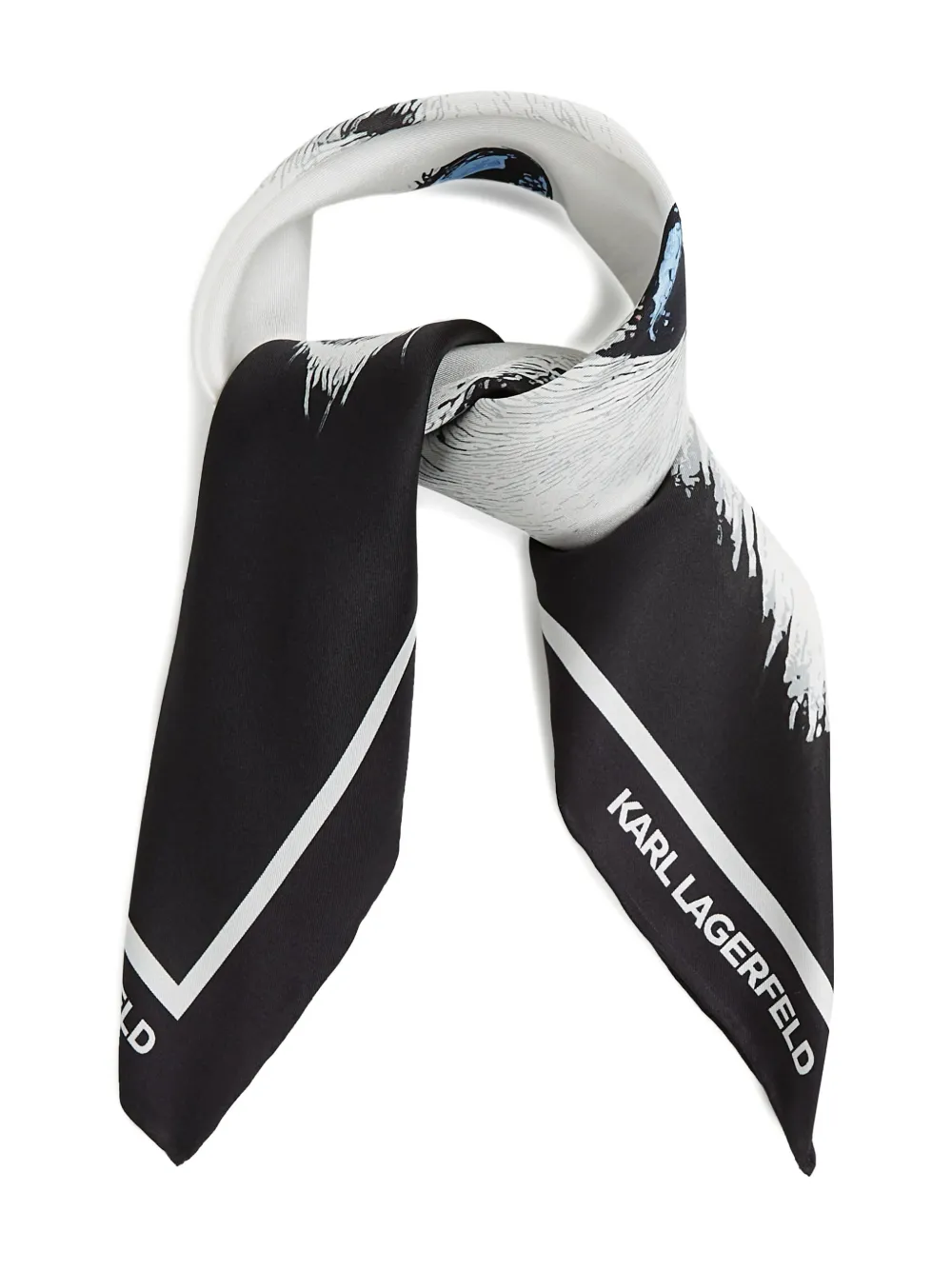 Karl Lagerfeld Ikon Choupette zijden sjaal - Zwart