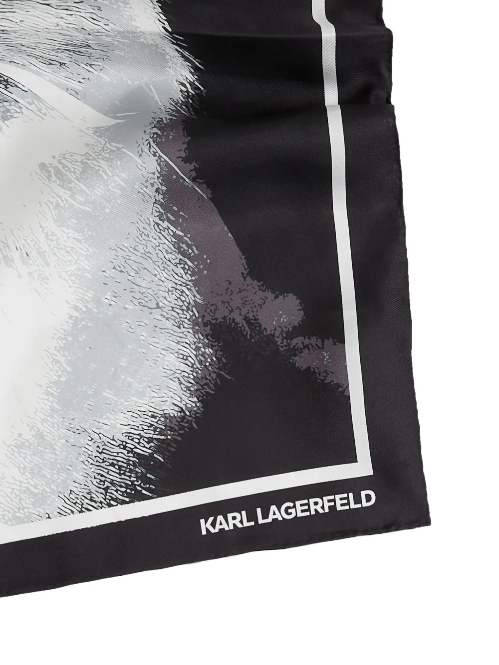Karl Lagerfeld Ikon Choupette zijden sjaal Zwart