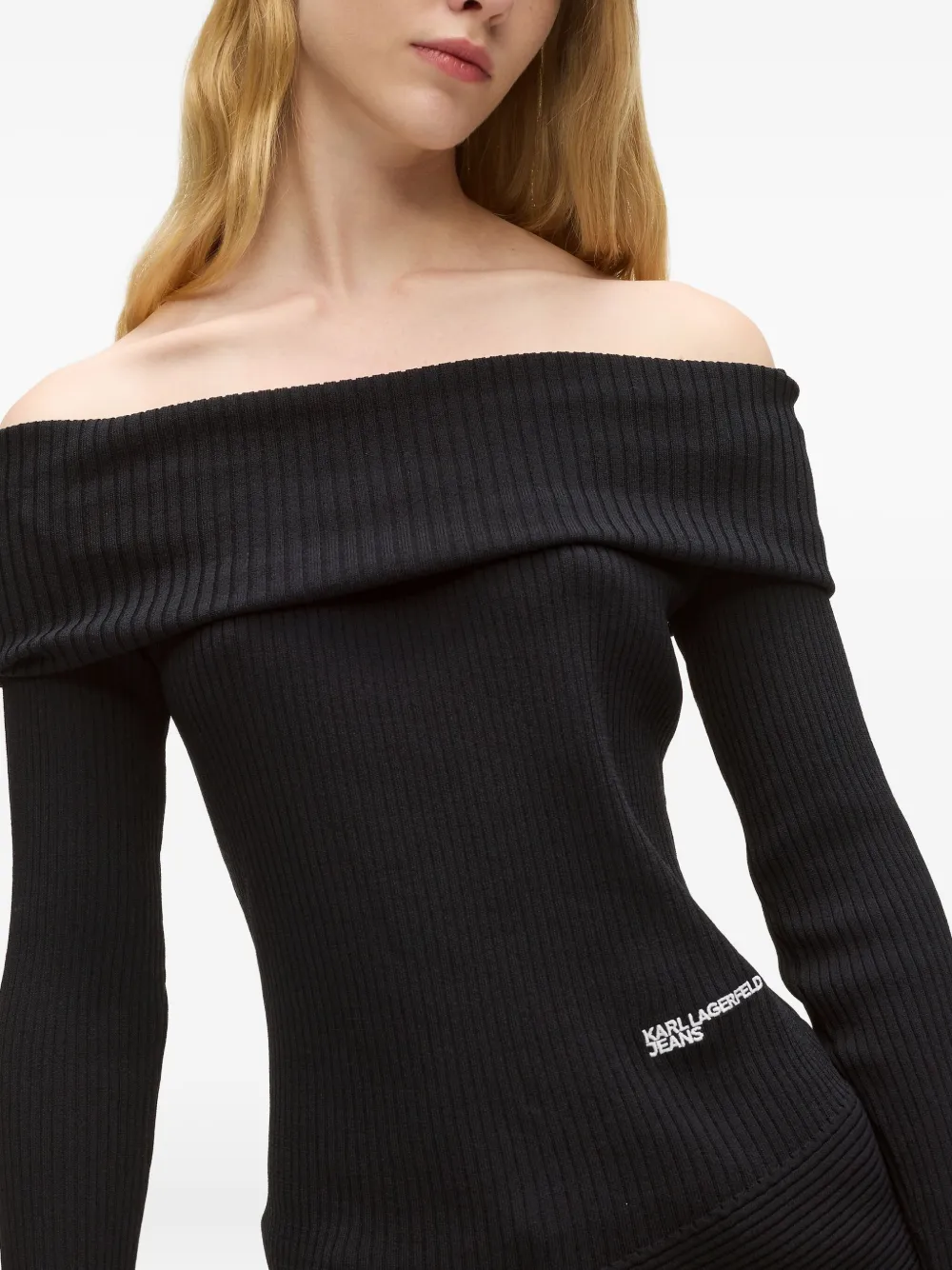 Karl Lagerfeld Jeans Off-shoulder trui Zwart