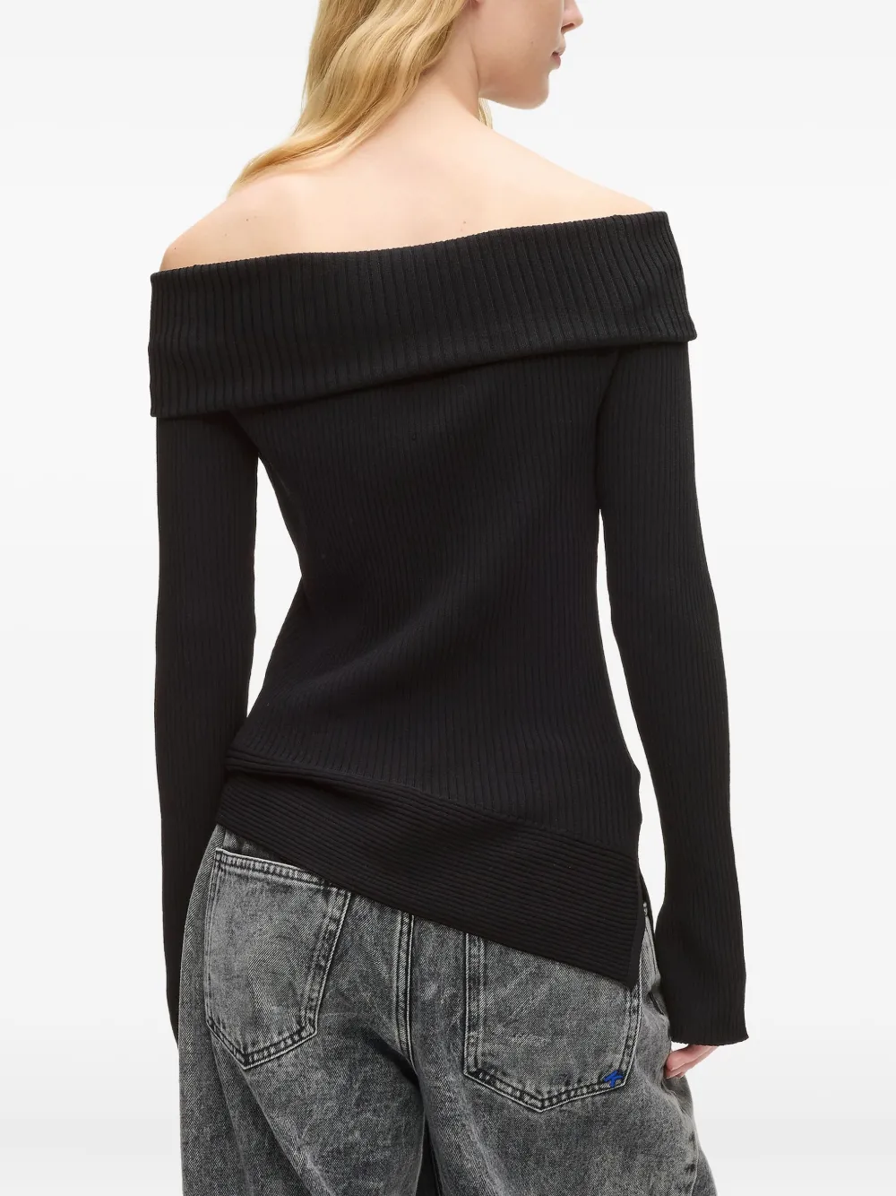Karl Lagerfeld Jeans Off-shoulder trui Zwart
