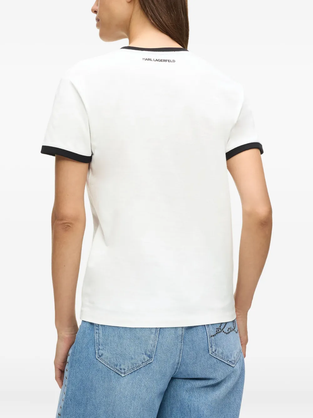 Karl Lagerfeld Graphic-print Charms Ringer T-shirt In White