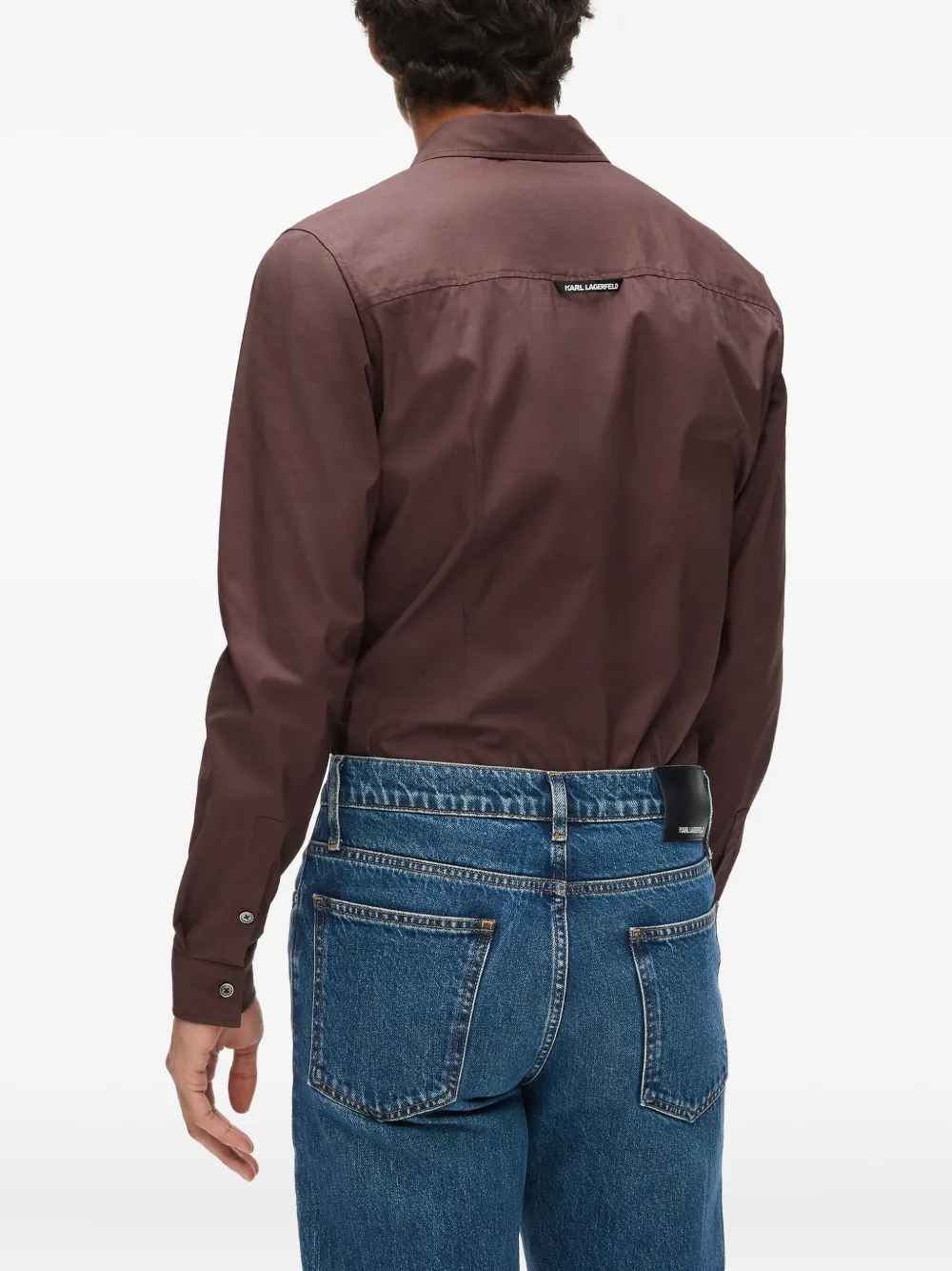 Karl Lagerfeld Overhemd met monogram-detail Bruin