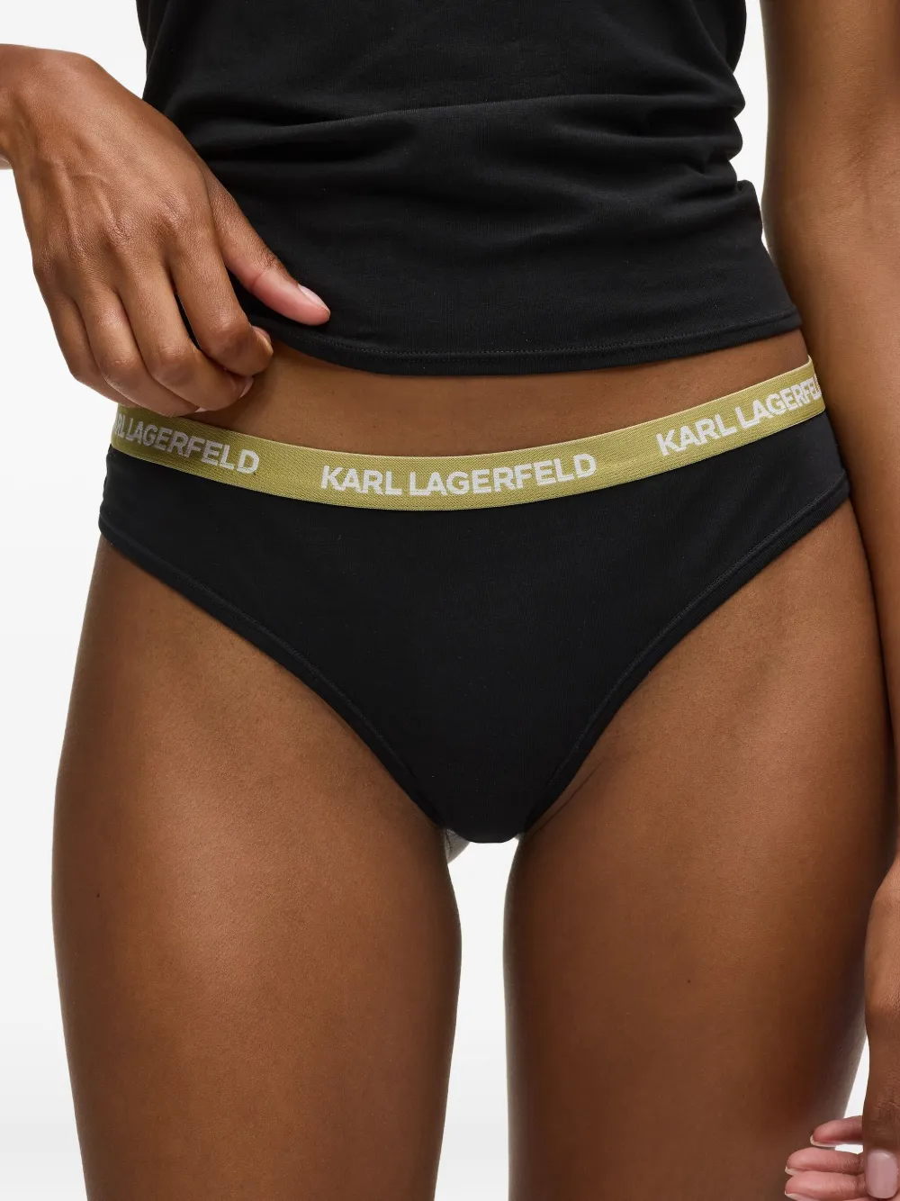 Karl Lagerfeld String met logoband - Zwart