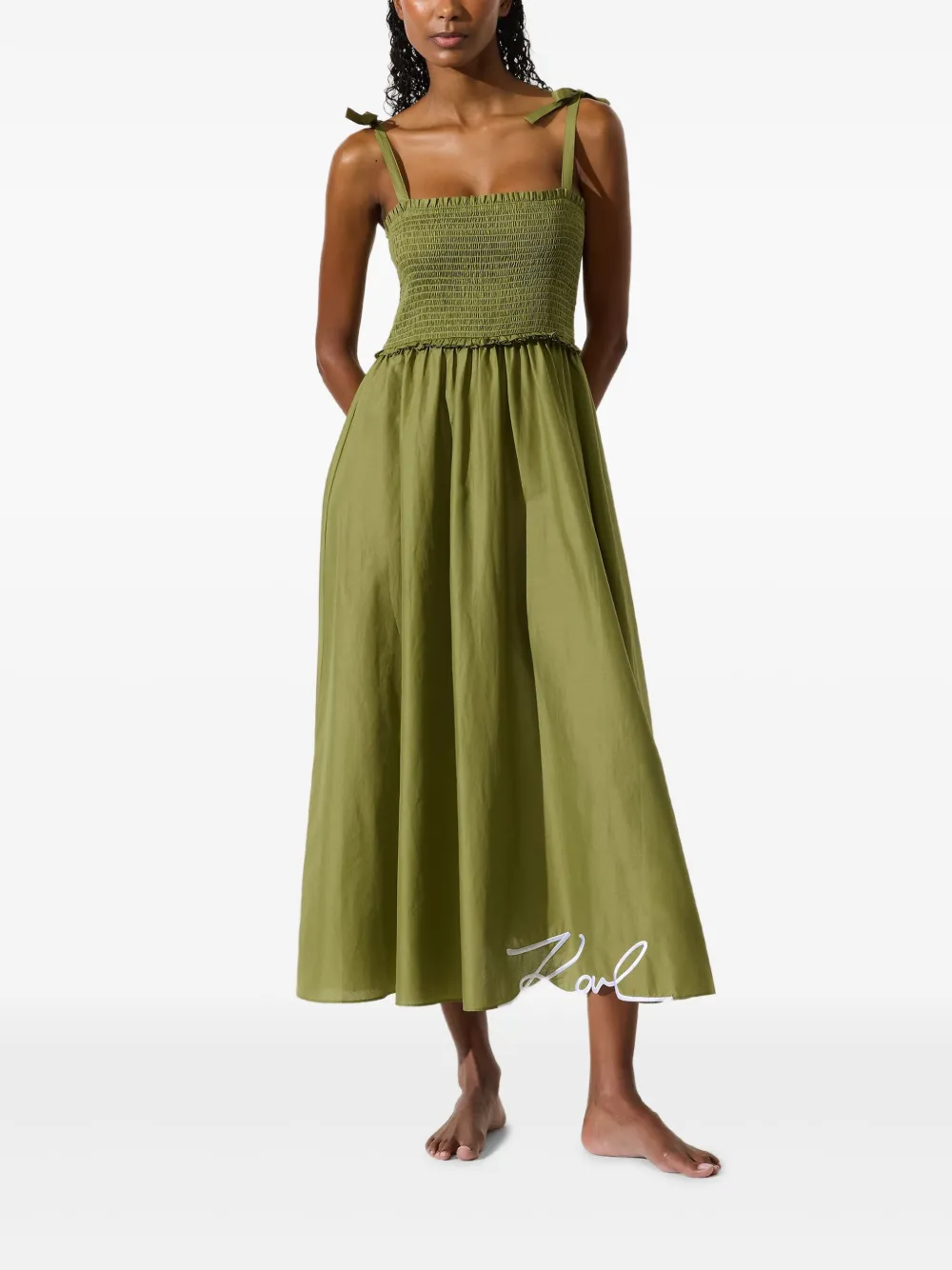 Karl Lagerfeld Signature strandjurk Groen