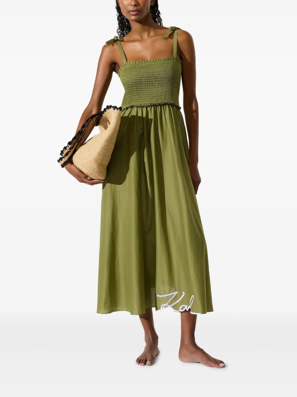 Karl Lagerfeld Signature strandjurk Groen