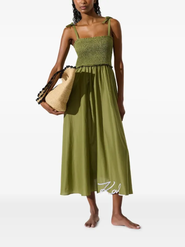 Karl Lagerfeld Signature Beach Dress | Green | FARFETCH GE
