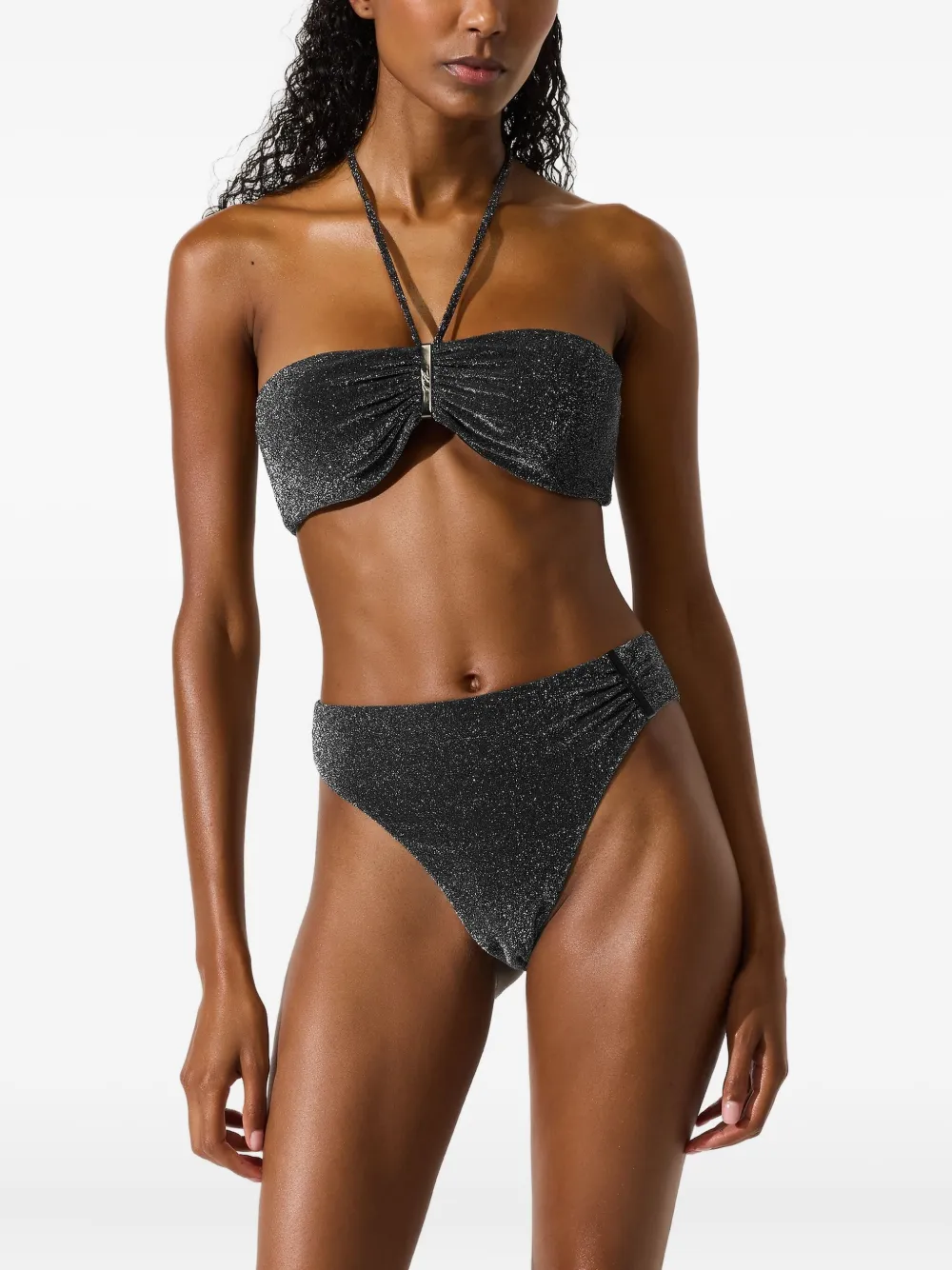 Karl Lagerfeld Metallic bikinislip Zwart