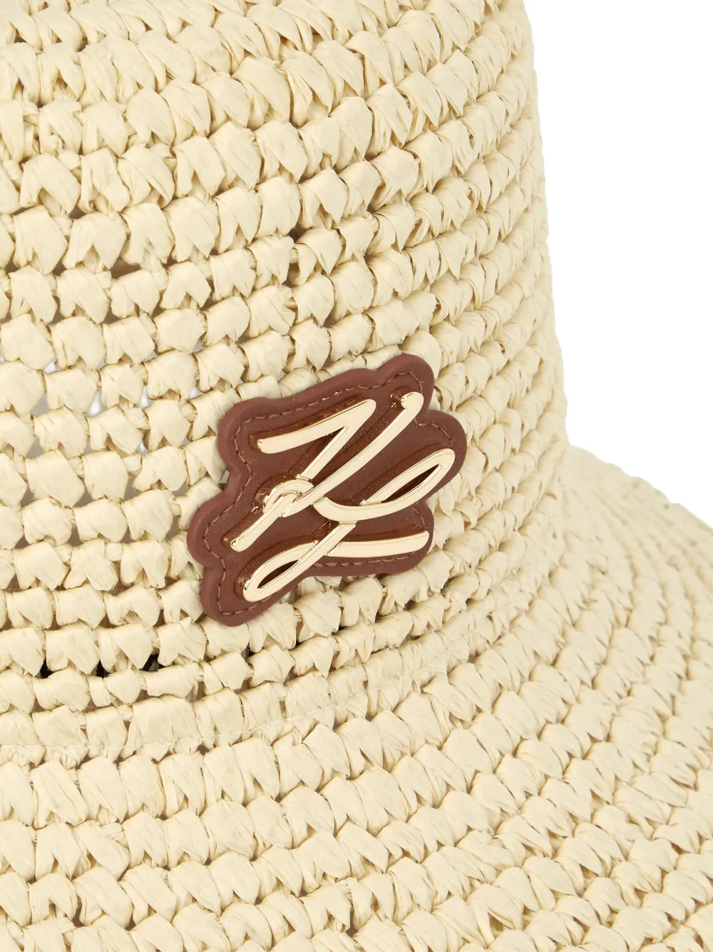 Karl Lagerfeld Gehaakte vissershoed Beige