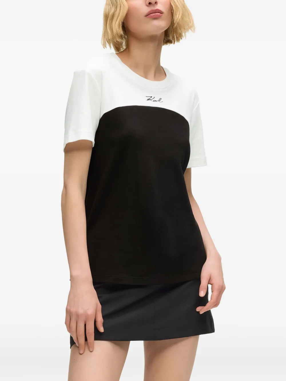 Karl Lagerfeld Short-sleeves Cotton T-shirt In Black