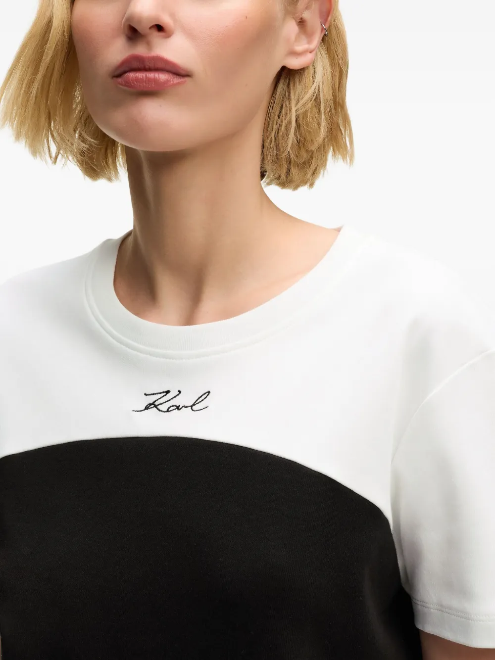 Karl Lagerfeld Short-sleeves Cotton T-shirt In Black