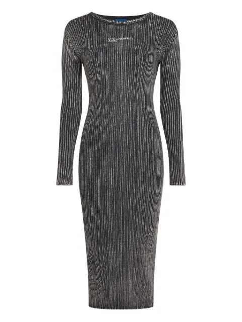 Karl Lagerfeld Jeans ribbed long-sleeves midi dress