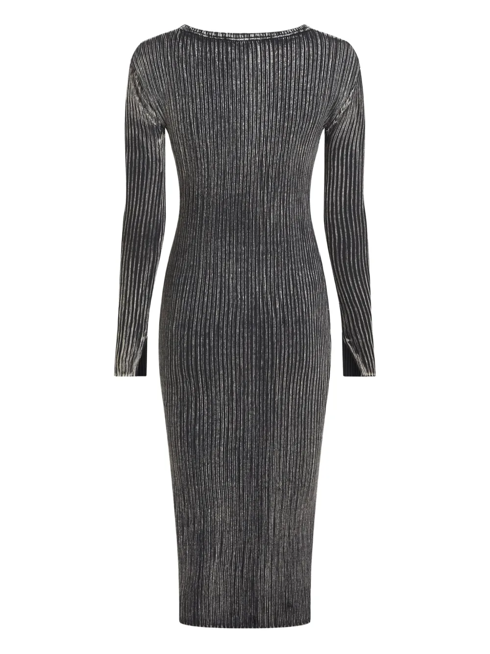 Karl Lagerfeld Jeans Geribbelde midi-jurk met lange mouwen Zwart