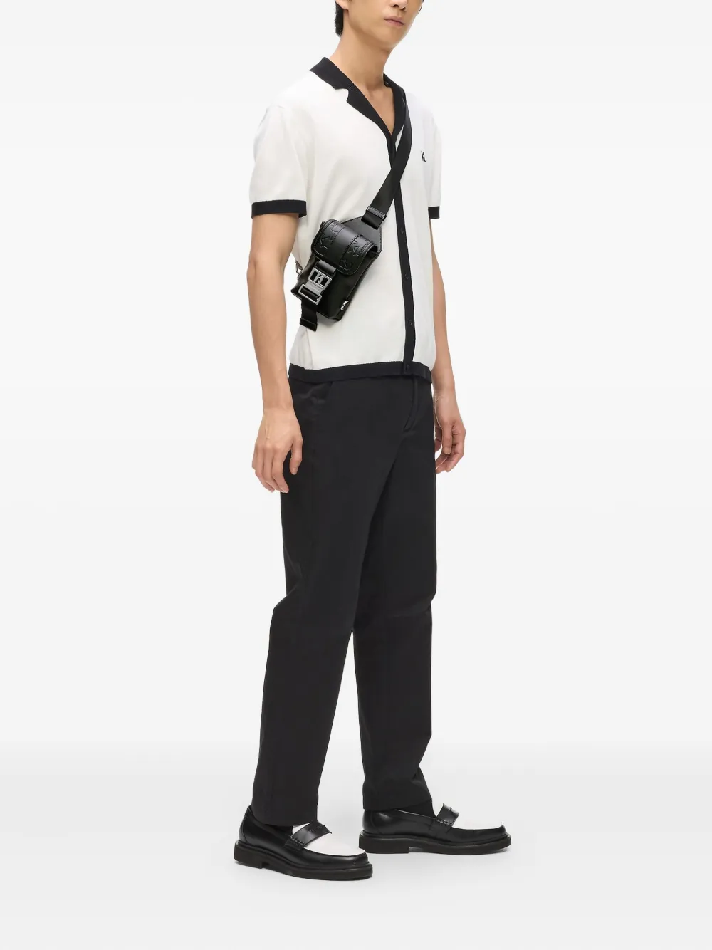 Karl Lagerfeld Messengertas met logoplakkaat - Zwart