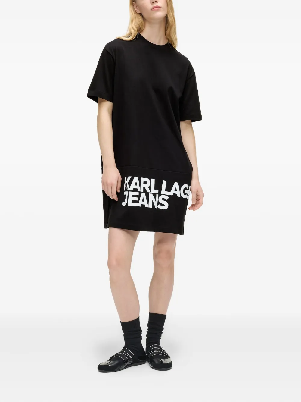 Karl Lagerfeld Jeans Jurk met logoprint Zwart