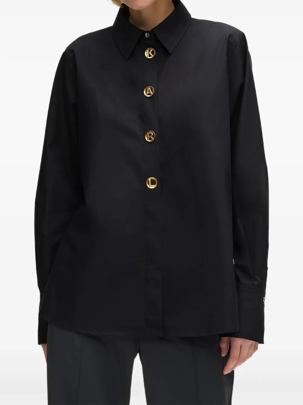 Karl Lagerfeld Karl blouse met letter-knopen Zwart