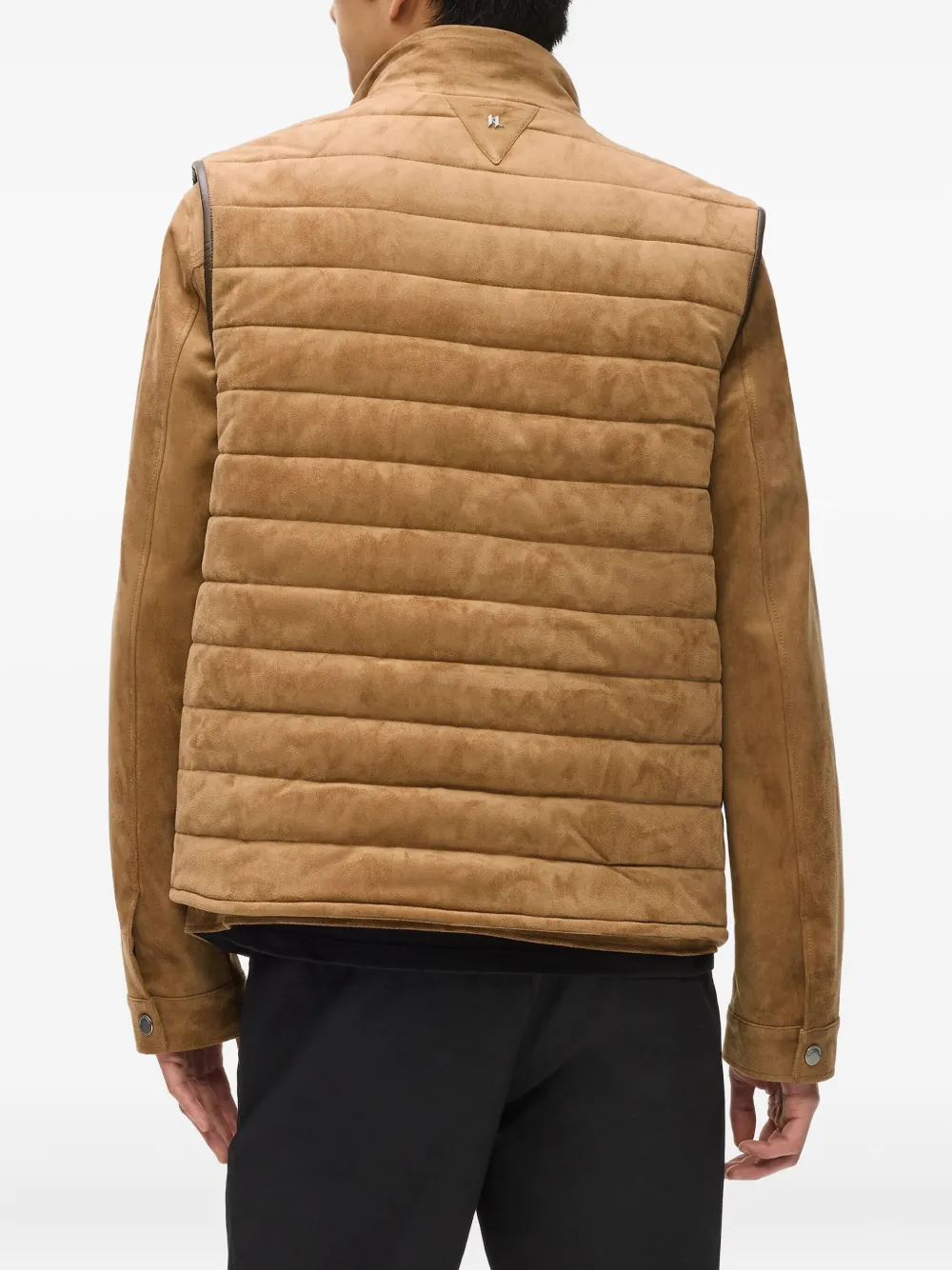 Karl Lagerfeld Gewatteerde bodywarmer van imitatie-suède Bruin