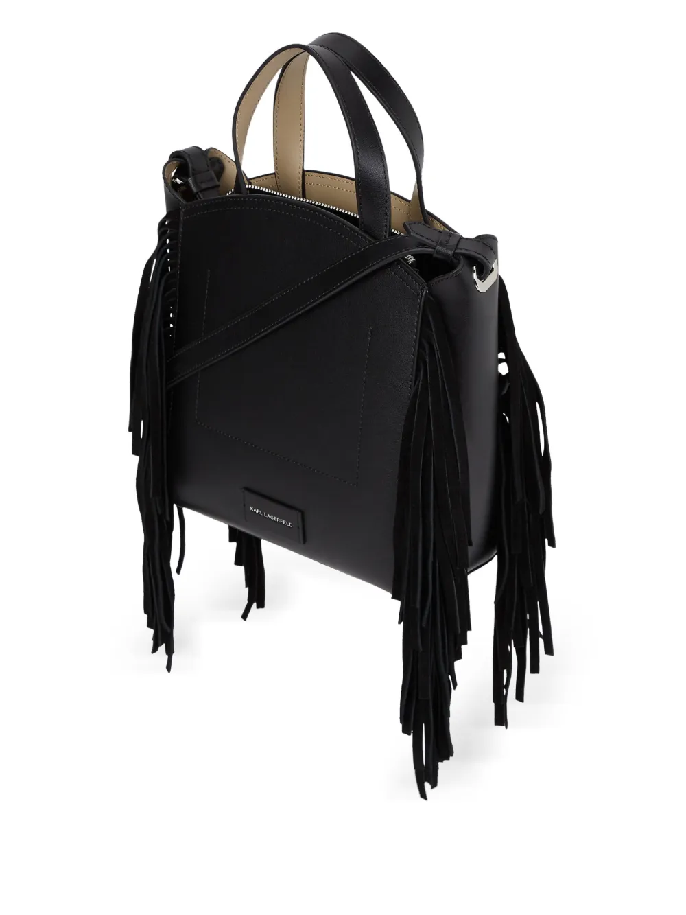 Karl Lagerfeld K Circle kleine shopper met franje Zwart