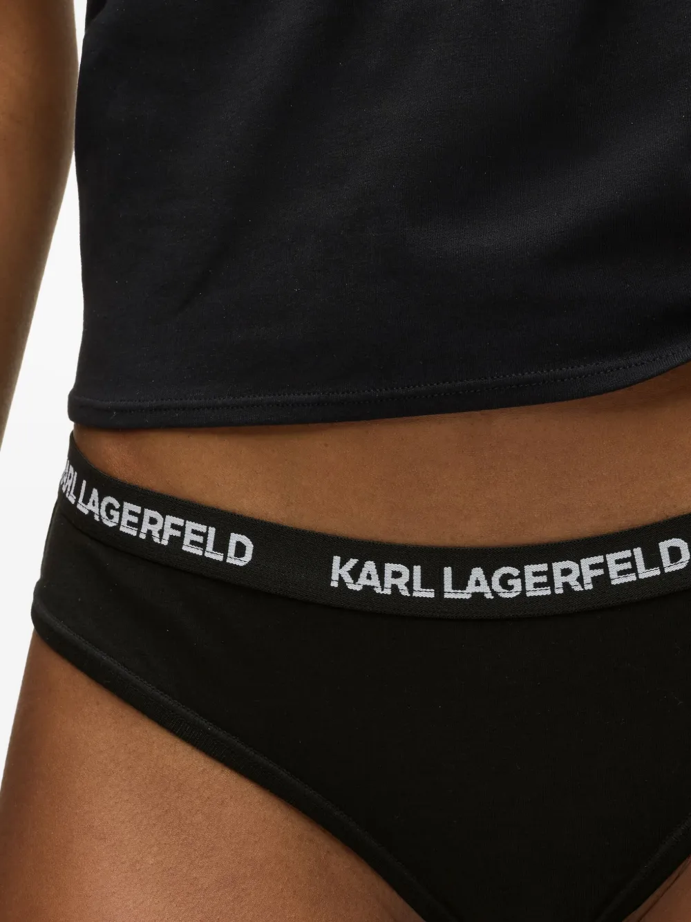 Karl Lagerfeld Drie slips met logoband Zwart