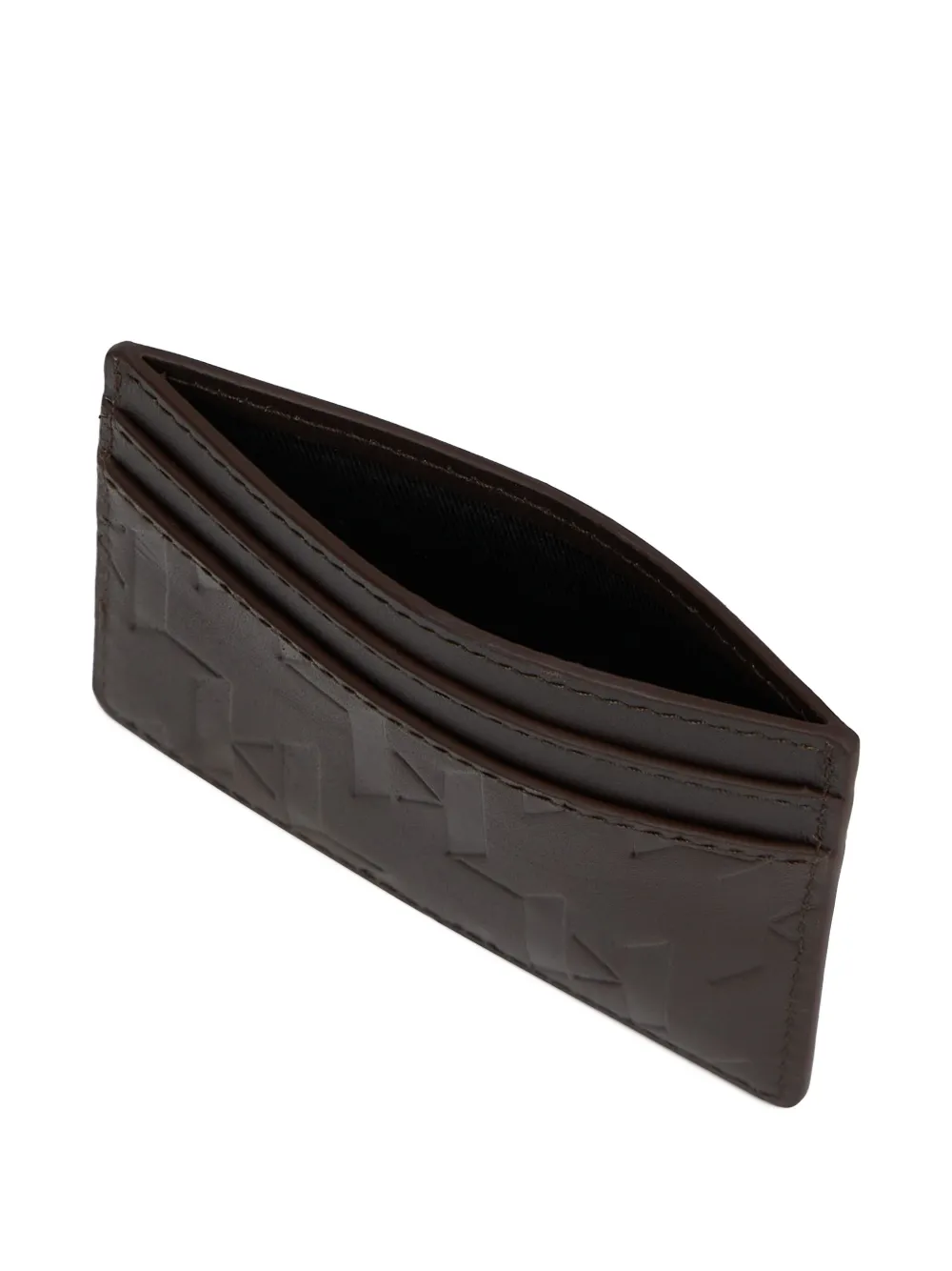 Karl Lagerfeld K/loom Leather Cardholder In Brown