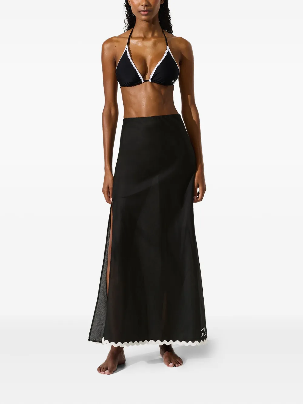 Karl Lagerfeld Rok met gewelfde afwerking Zwart