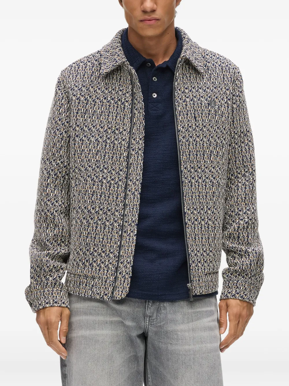 Karl Lagerfeld Bouclé jas Blauw