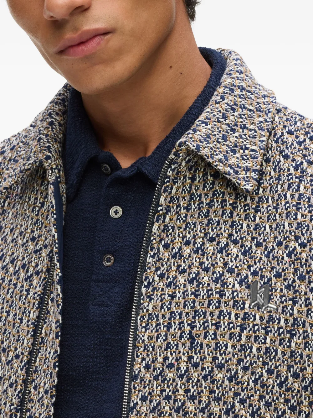 Karl Lagerfeld Bouclé jas Blauw