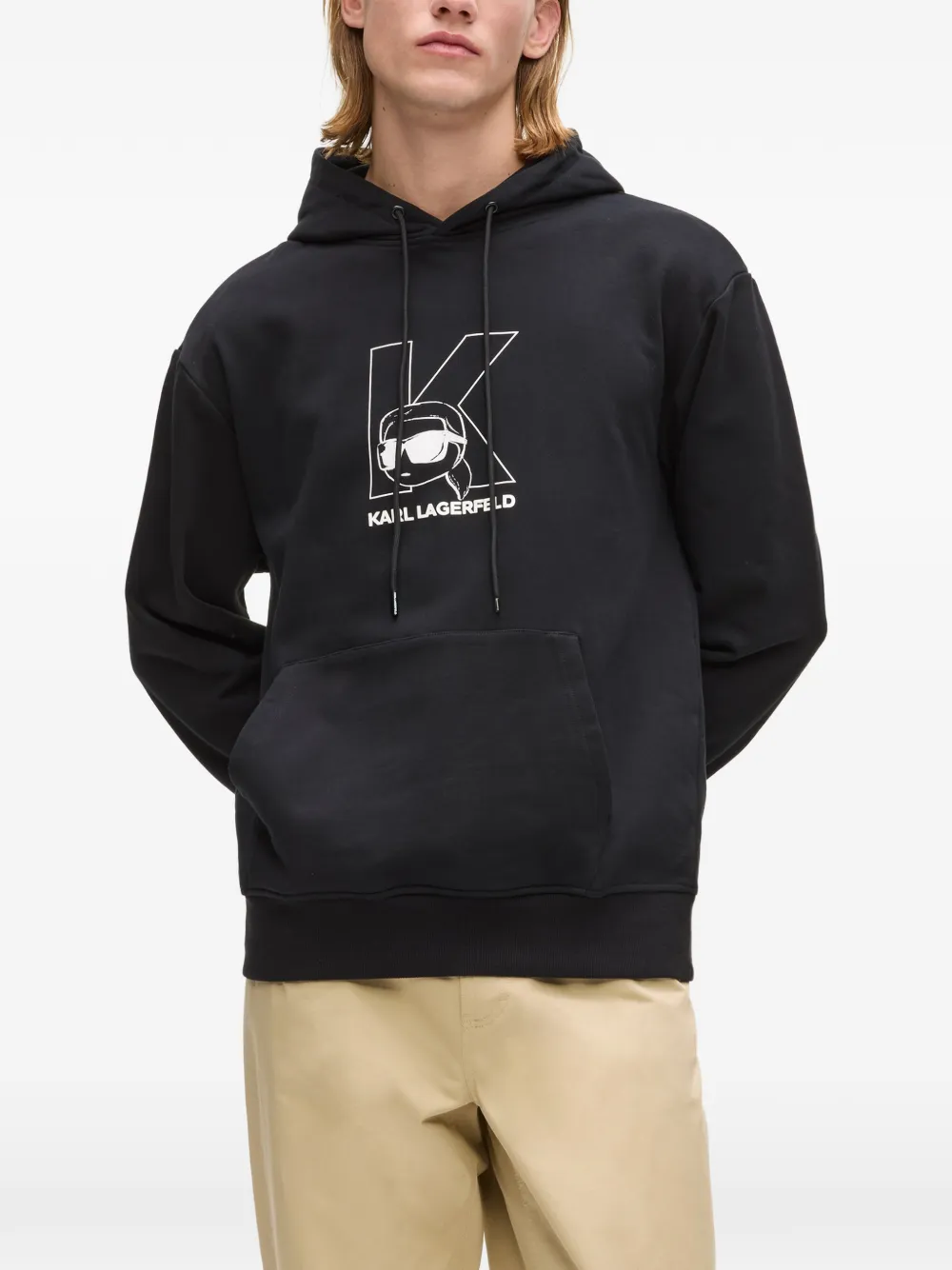 Karl Lagerfeld Ikon K-initial hoodie Zwart