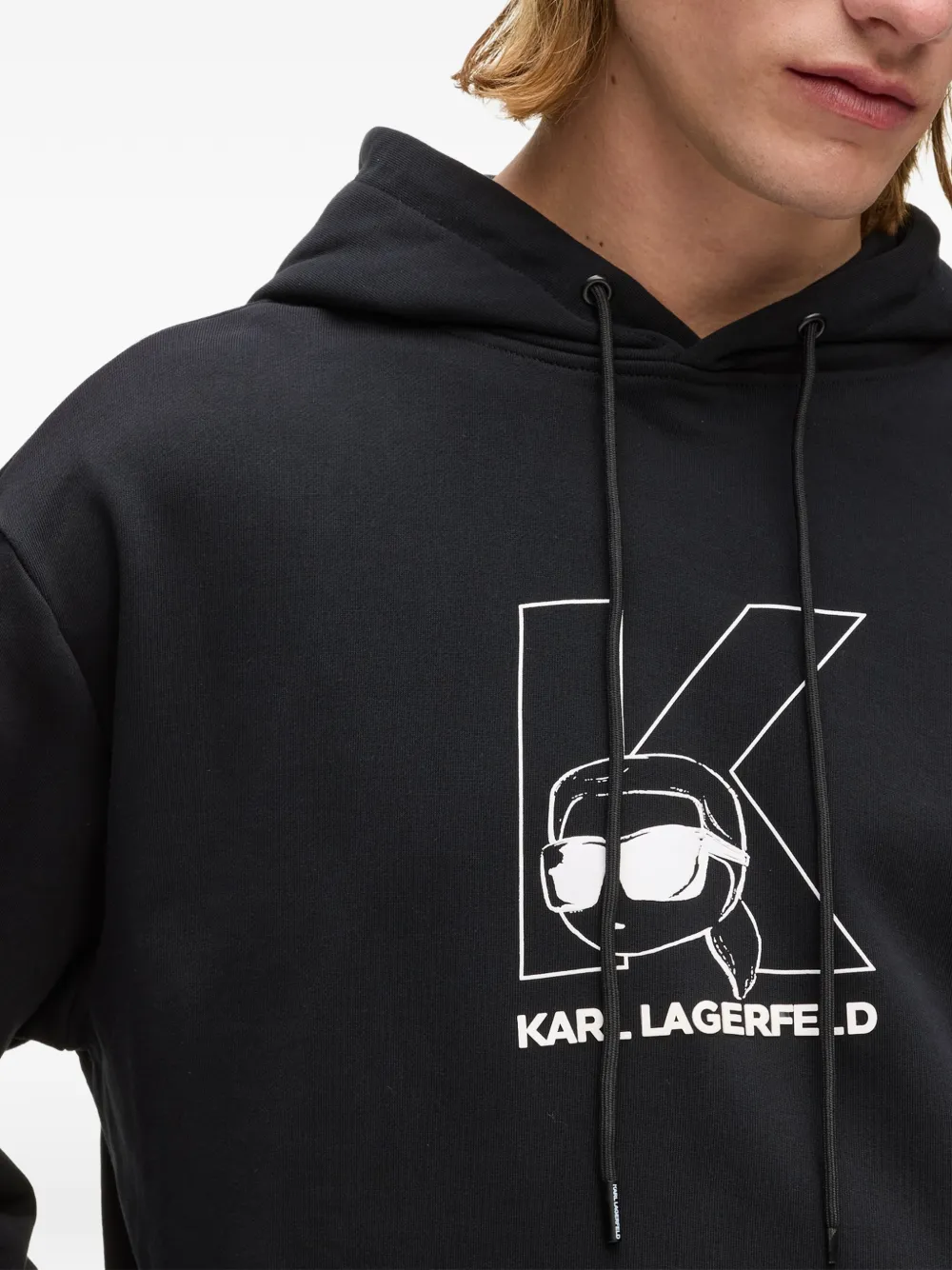 Karl Lagerfeld Ikon K-initial hoodie Zwart