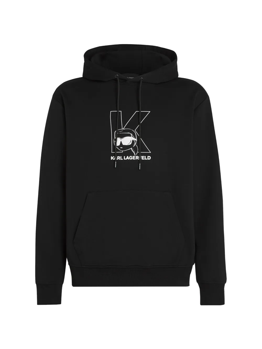 Karl Lagerfeld Felpa Ikon con lettera K e cappuccio - Nero