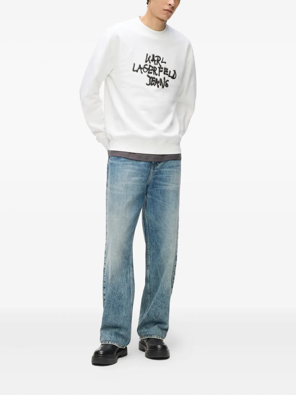 Karl Lagerfeld Jeans Sweater met graffiti-print - Wit