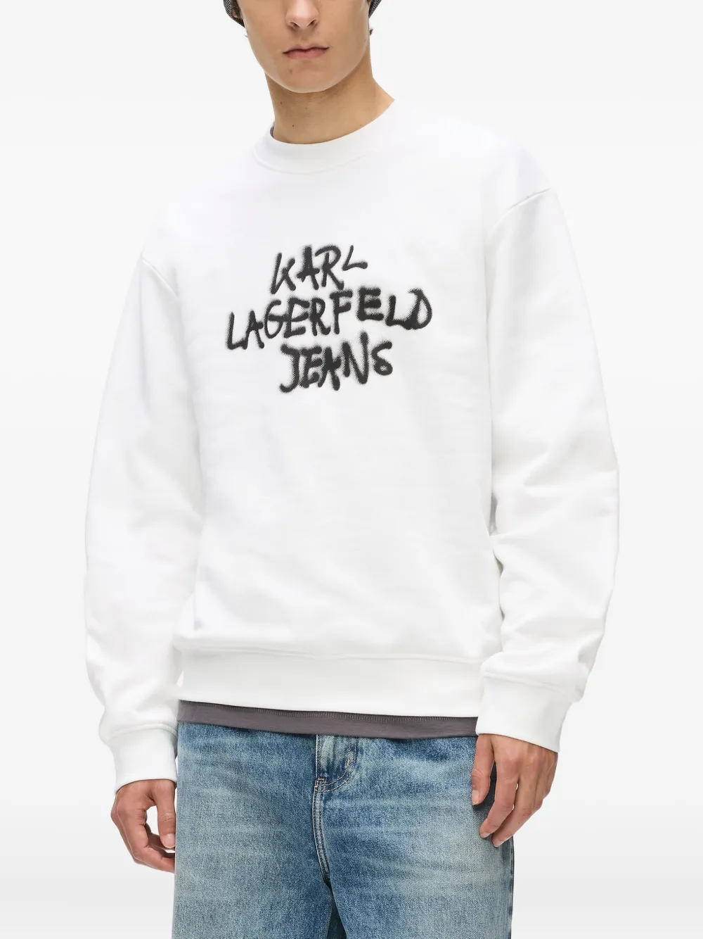 Karl Lagerfeld Jeans Sweater met graffiti-print Wit