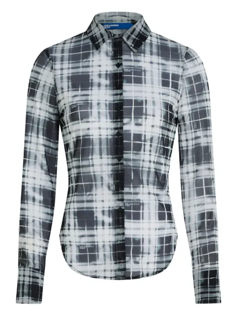 Karl Lagerfeld Jeans checked mesh shirt