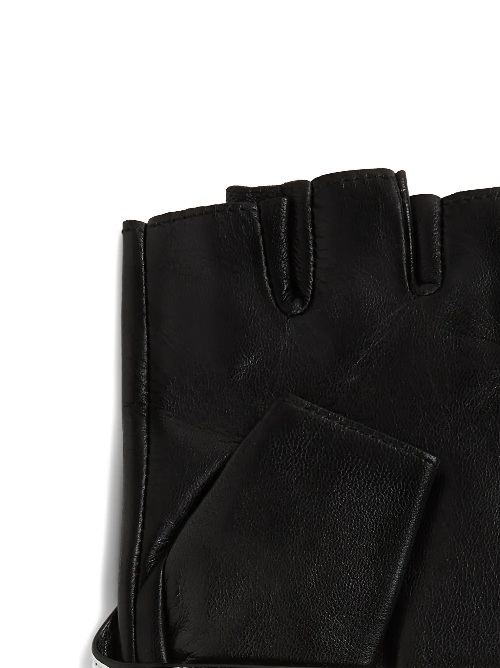 Karl Lagerfeld Vingerloze handschoenen met kraag Zwart