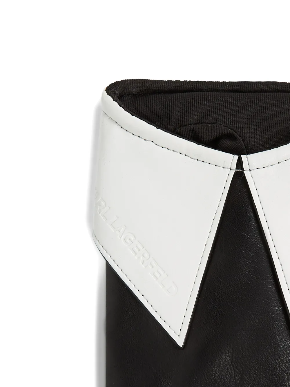 Karl Lagerfeld Vingerloze handschoenen met kraag Zwart